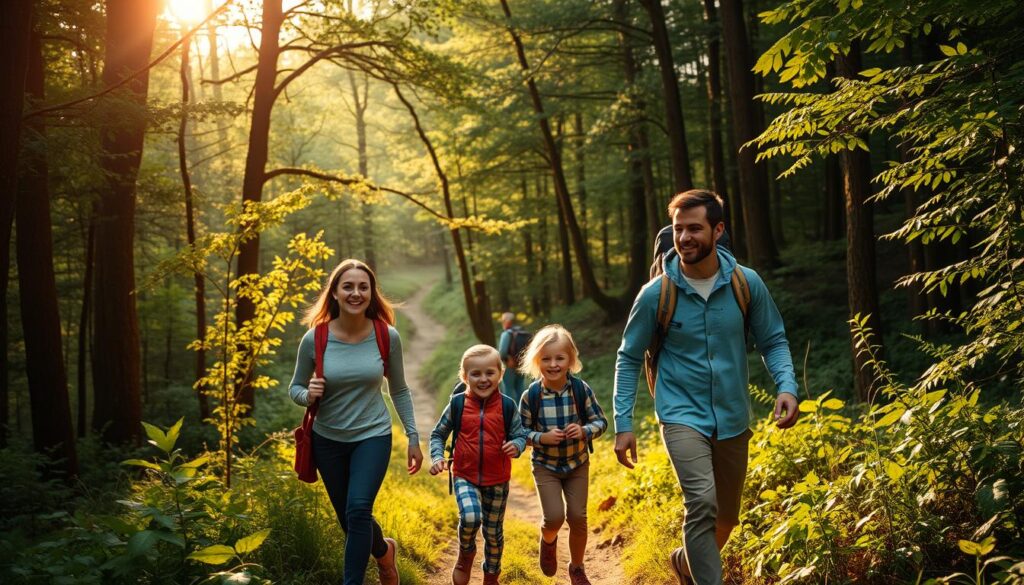 family hiking